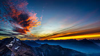 Sunset, Cloud, Mountain, Sky HD wallpaper