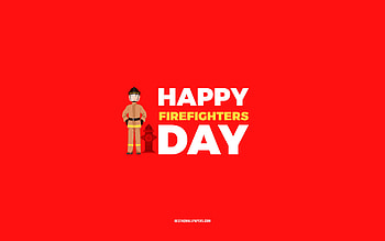 Happy Firefighters Day, , red background, Firefighters profession, greeting card for Firefighters, Firefighters Day, congratulations, Firefighters, Day of Firefighters HD wallpaper