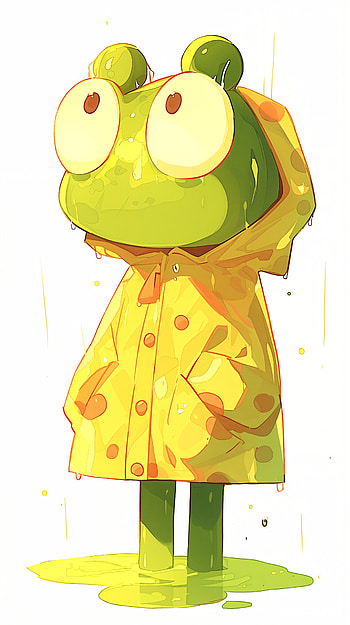 Keroppi's Rainy Day: A Playful Sanrio , keroppi, sanrio, frog, cartoon HD phone wallpaper
