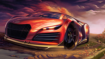 Audi Artwork, audi, artwork, cars, digital-art, painting, artist HD wallpaper