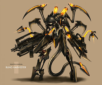 Mecha, robot, anime, mech, cool, guns HD wallpaper