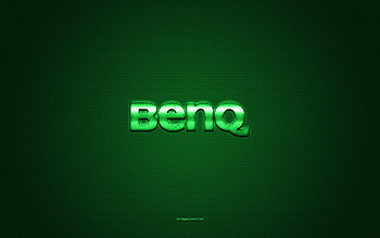 Benq logo, green shiny logo, Benq metal emblem, green carbon fiber texture, Benq, brands, creative art, Benq emblem HD wallpaper