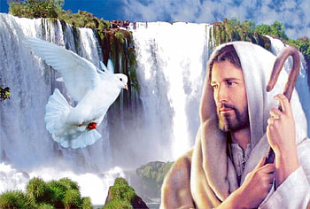 Jesus Christ, my Lord, god, dove, jesus, christ, waterfalls, shepherd, religion, christianity HD wallpaper