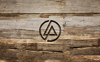 Linkin Park wooden logo, , wooden backgrounds, music stars, Linkin Park logo, american rock band, creative, wood carving, Linkin Park HD wallpaper