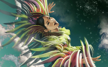GIRL IN COLORS, colors, flying, girl, fantasy HD wallpaper