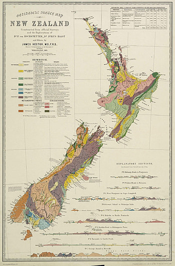 Geological Map of New-Zealand (1873), New Zealand, Misc, map HD phone wallpaper