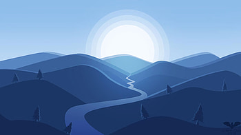 Landscape, Rivers, Art, Mountains, Sun, Vector HD wallpaper