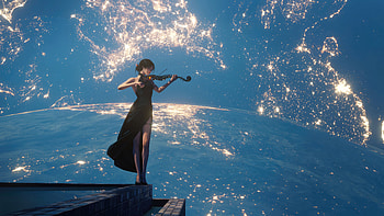 Girl Playing Violin In Space , artist, artwork, digital-art, artstation HD wallpaper