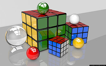 Rubiks Cube Balls HD wallpaper