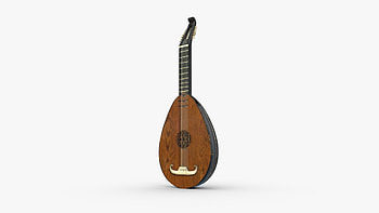 Lute art, Black and Ivory lute, 3D model, Digital creation HD wallpaper