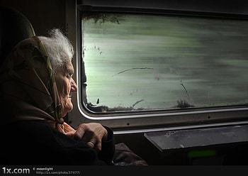 Gone with her dreams, sad, train, window, old lady HD wallpaper
