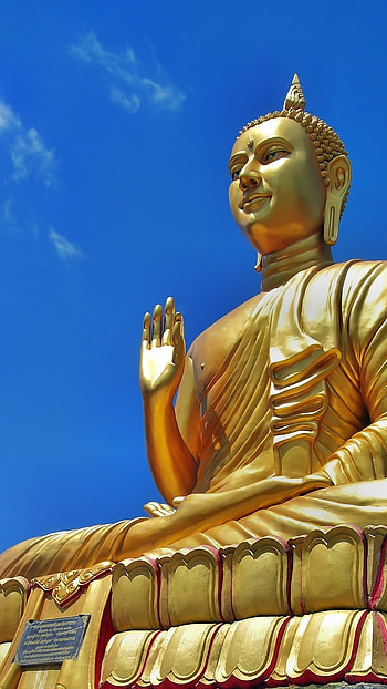 Buddha, Buddha Yellow Statue HD phone wallpaper