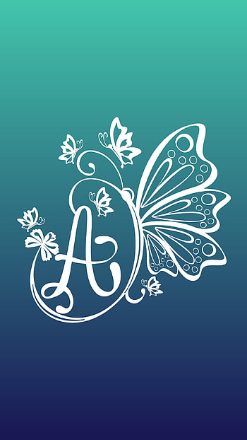 Butterfly A, letter HD phone wallpaper