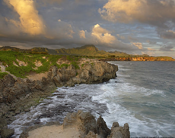 Patrick Smith graphy Cliff, mist, wind, sand, clouds, rocks, sunset, beach HD wallpaper