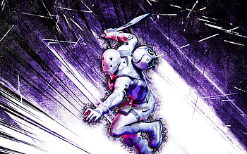 Scratch, grunge art, Fortnite Battle Royale, Fortnite characters, Scratch Skin, violet abstract rays, Fortnite, Scratch Fortnite HD wallpaper