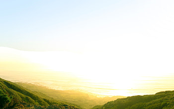 Green Mountains, landscape, sky, beautiful, nature, amazing, mountains, sun, forest HD wallpaper