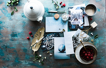 Postcards, Berries, Miscellanea, Miscellaneous, Christmas, Tea Drinking, Tea Party HD wallpaper