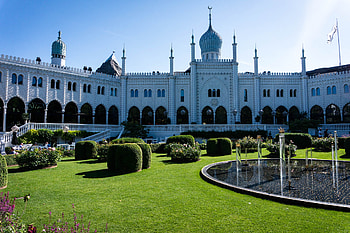 Tivoli Gardens, Danish landmark, Home of Rutschebanen coaster, Park guide's pride HD wallpaper