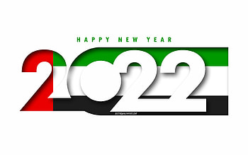Happy New Year 2022 United Arab Emirates, white background, United Arab Emirates 2022, United Arab Emirates 2022 New Year, 2022 concepts, United Arab Emirates, Flag of United Arab Emirates HD wallpaper