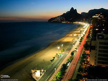 Rio At Night, night, rio de janeiro, rio, big city HD wallpaper