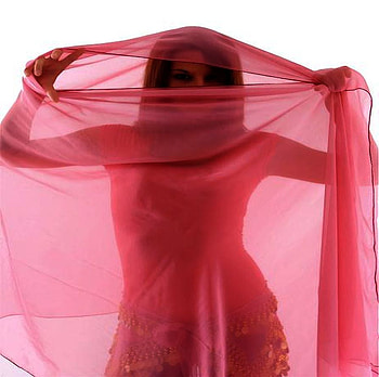 PINK TRANSPARENT VEIL, pink, model, sillhuette, pretty, transparent, veil, woman, beauty HD wallpaper