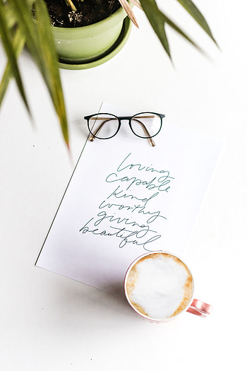 Words, Cup, Inscription, Text, Paper, Spectacles, Glasses HD phone wallpaper