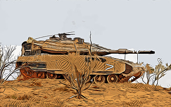 Merkava Mk 4, , vector art, Merkava Mk 4 drawing, creative art, Merkava Mk 4 art, vector drawing, tanks drawings, Merkava HD wallpaper