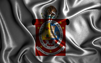 Oaxaca flag, , silk wavy flags, mexican states, Day of Oaxaca, fabric flags, Flag of Oaxaca, 3D art, Oaxaca, North America, States of Mexico, Oaxaca 3D flag, Mexico HD wallpaper