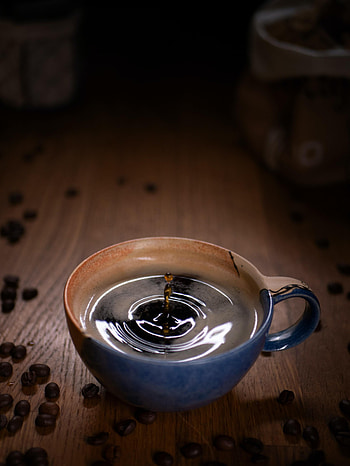 Food, Coffee, Cup, Splash, Grains, Coffee Beans, Grain HD phone wallpaper