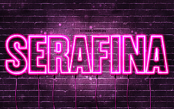 Serafina, , with names, female names, Serafina name, purple neon lights, Serafina Birtay, Happy Birtay Serafina, popular italian female names, with Serafina name HD wallpaper