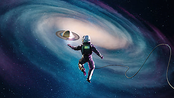 Lost In The Cosmos, astronaut, artist, artwork, digital-art, outrun HD wallpaper