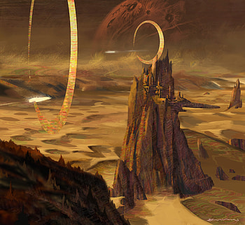 Fantasy, Art, City, Rock, Future HD wallpaper