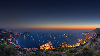Sunset Landscape Monaco, sunset, landscape, nature HD wallpaper