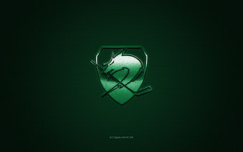 HK Olimpija, Slovenian hockey club, EIHL, green logo, green carbon fiber background, Elite Ice Hockey League, hockey, Slovenia, HK Olimpija logo HD wallpaper