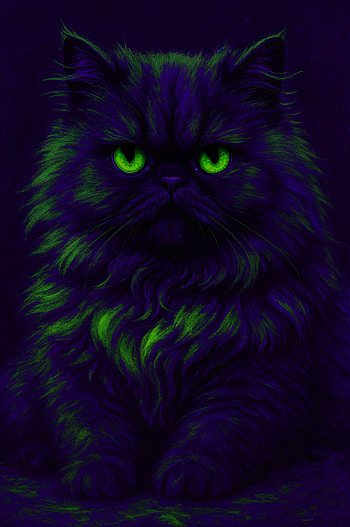 Emerald-Eyed Persian — Midnight for & Android, cat, Black Cat, green eyes HD phone wallpaper