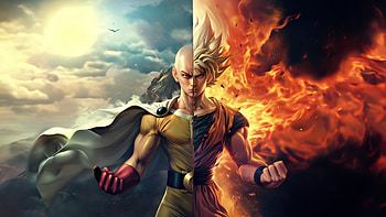 Goku X Saitama, goku, one-punch-man, anime, saitama, artwork, ai, digital-art, artist HD wallpaper