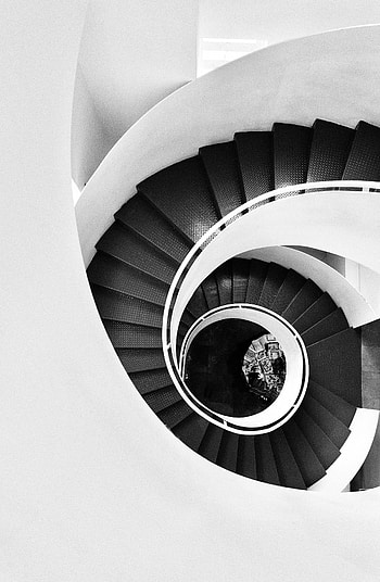 Miscellanea, Miscellaneous, Bw, Chb, Stairs, Ladder, Steps, Spiral HD phone wallpaper