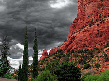 Late Summer Storm, trees, sky, nature, storm HD wallpaper