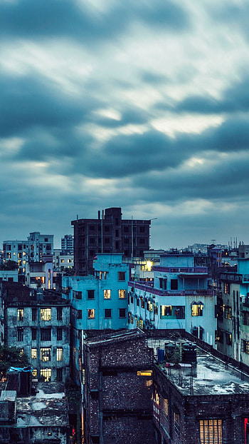 City under the Sky, sky, city HD phone wallpaper