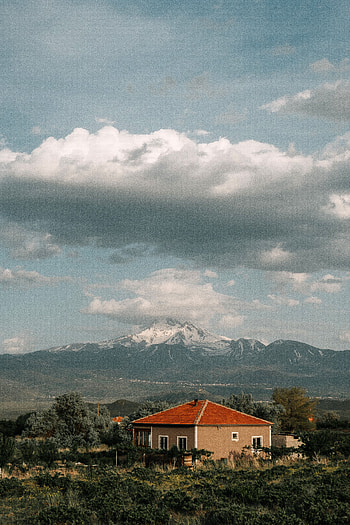 Landscape, Cities, Mountains, Clouds, House, Country HD phone wallpaper