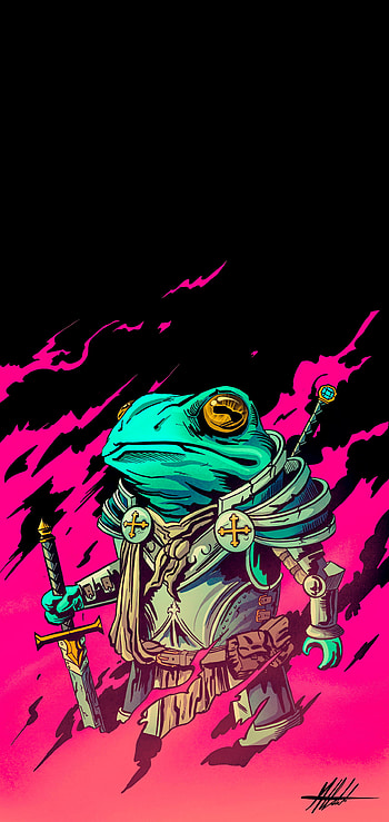 Fantasy frog, blackpink, amoled, pink, cartoon, black, dark, black anime, anime HD phone wallpaper