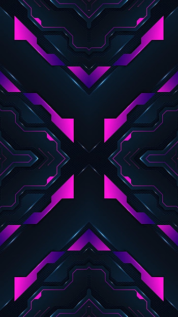 black purple neon glow, tech, amoled, pink, future, design, dark, geometric, pattern, gamer, shine HD phone wallpaper