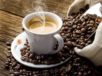 HOT COFFEE, rose, beans, cup, saucer, cofee HD wallpaper