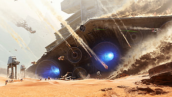 Star Wars, Star Wars: Battlefront, EA DICE, Video Games, Battle, AT AT, AT ST, TIE Fighter, Soldier, Star Destroyer, X wing, Desert / ... HD wallpaper