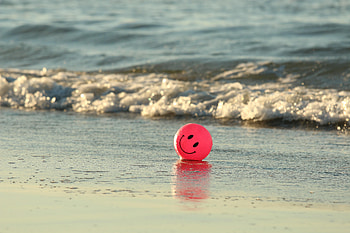 Water, Sea, Miscellanea, Miscellaneous, Balloon, Smile, Surf, Emoticon, Smiley HD wallpaper