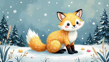 Charming Arctic Fox - Ultra, arctic fox, artistic, cartoon, fox, winter HD wallpaper