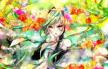 Hatsune Miku, awesome, tears, nice, hatsune, aqua eyes, white, twintail, girl, headset, singer, aqua, anime, pretty, virtual, colorful, black, song, heads, cute, vocaloid, beauty, miku, music, vocaloids, crying, program, beautiful, diva, aqua hair, cool, idol, micro HD wallpaper