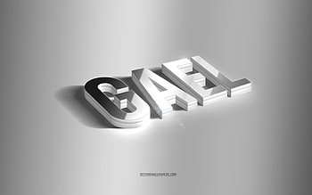 Gael, silver 3d art, gray background, with names, Gael name, Gael greeting card, 3d art, with Gael name HD wallpaper