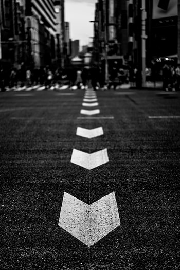 Miscellanea, Miscellaneous, Road, Markup, Asphalt, Bw, Chb, Arrows HD phone wallpaper