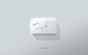 Ray-Ban logo, white background, Ray-Ban 3d logo, 3d art, Ray-Ban, 3d Ray-Ban emblem HD wallpaper